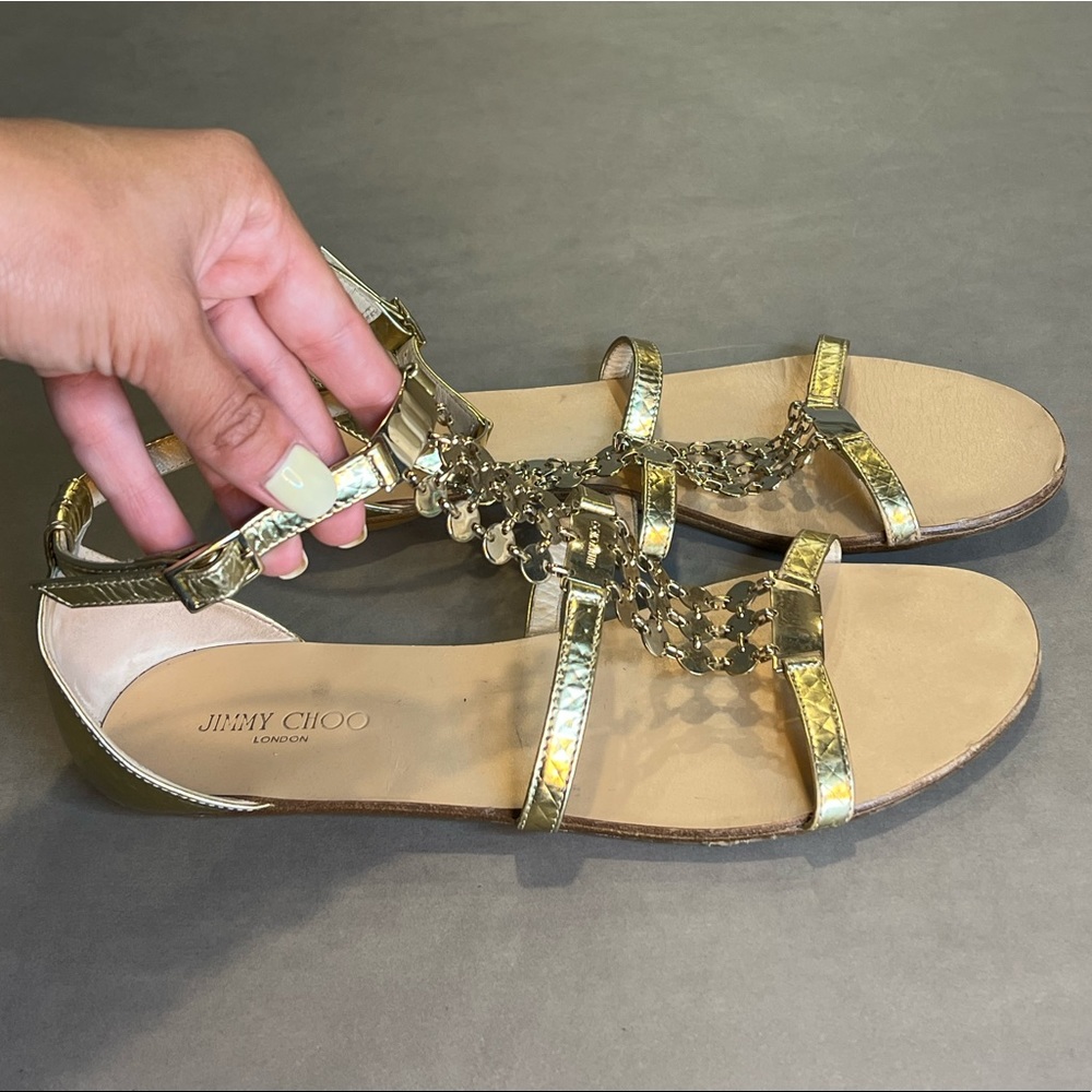 Jimmy Choo gold flats